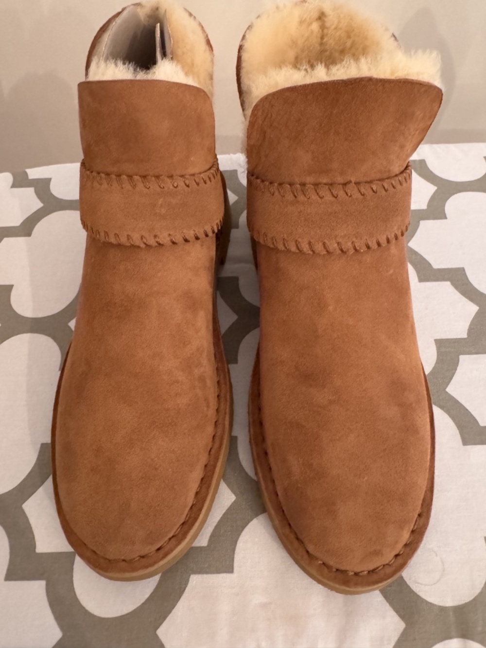 UGG Women's McKay Chestnut Suede Shearling Ankle Boot Size 7.5 New in Box